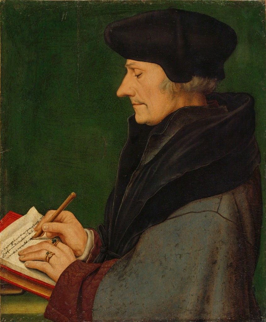 Hans Holbein the Younger | Portrait of Erasmus of Rotterdam Writing ...