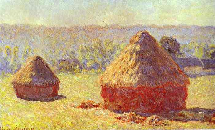 Haystacks painting by Claude Monet