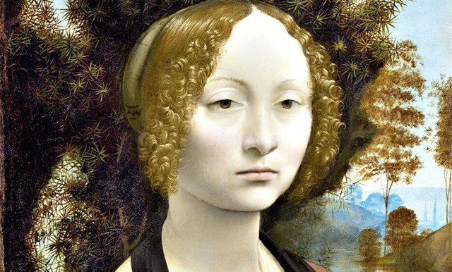 Ginevra de' Benci, Leonardo da Vinci, ca. 1474/1478.