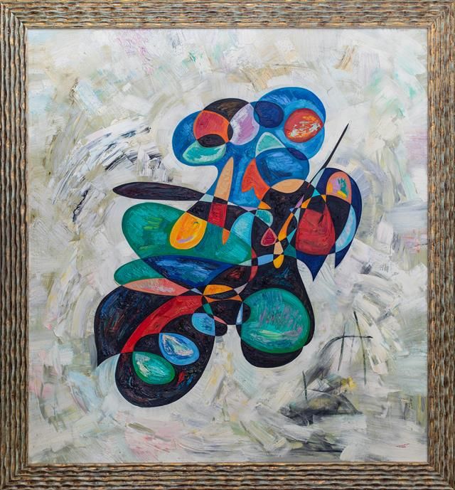 Abstract art oil painting Saladin Gheorghe Virtosu mob