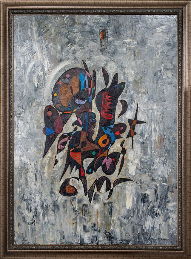 Abstract art oil painting Babylonian Human Gheorghe Virtosu